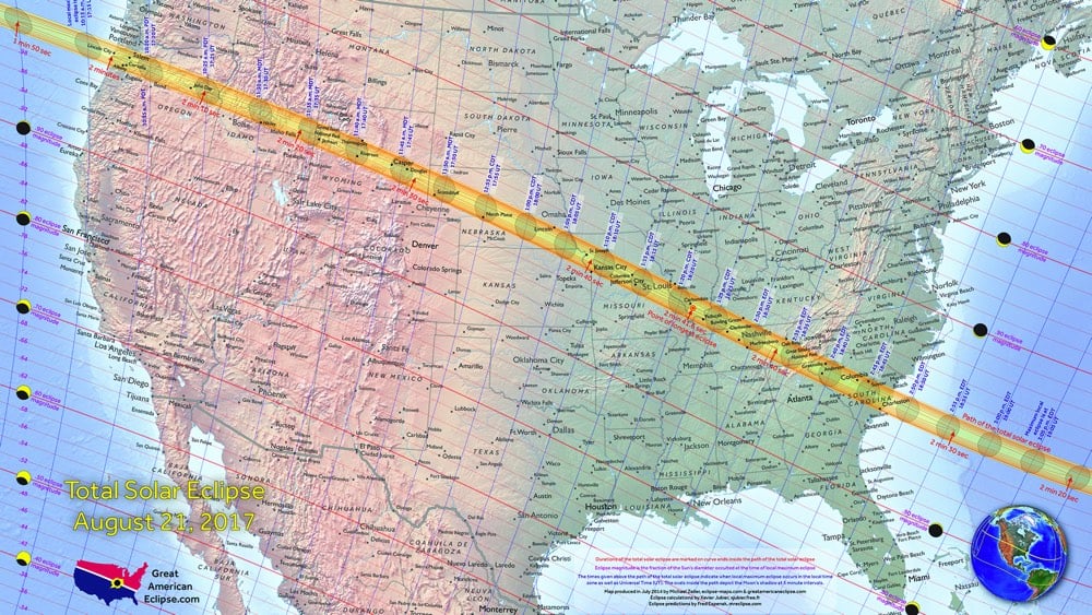 2017 Solar Eclipse Map