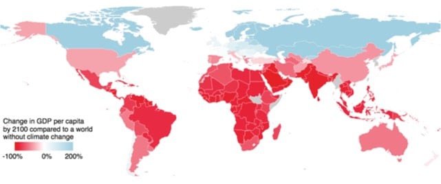 Climate change economics map