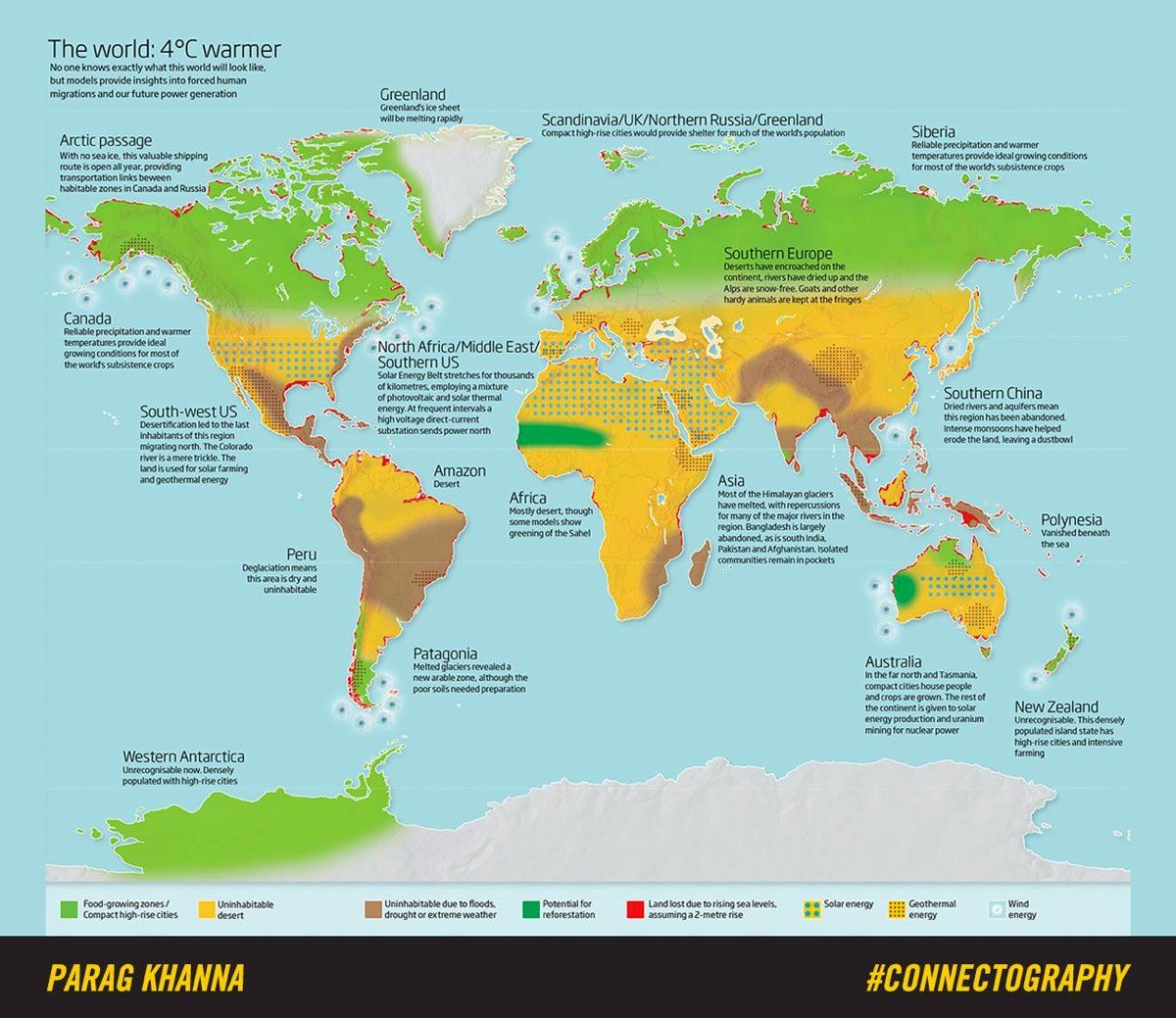 Four Degrees World Map