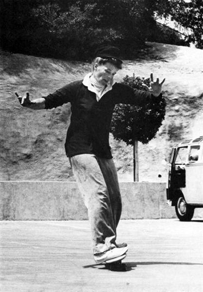 Katherine Hepburn skateboarding