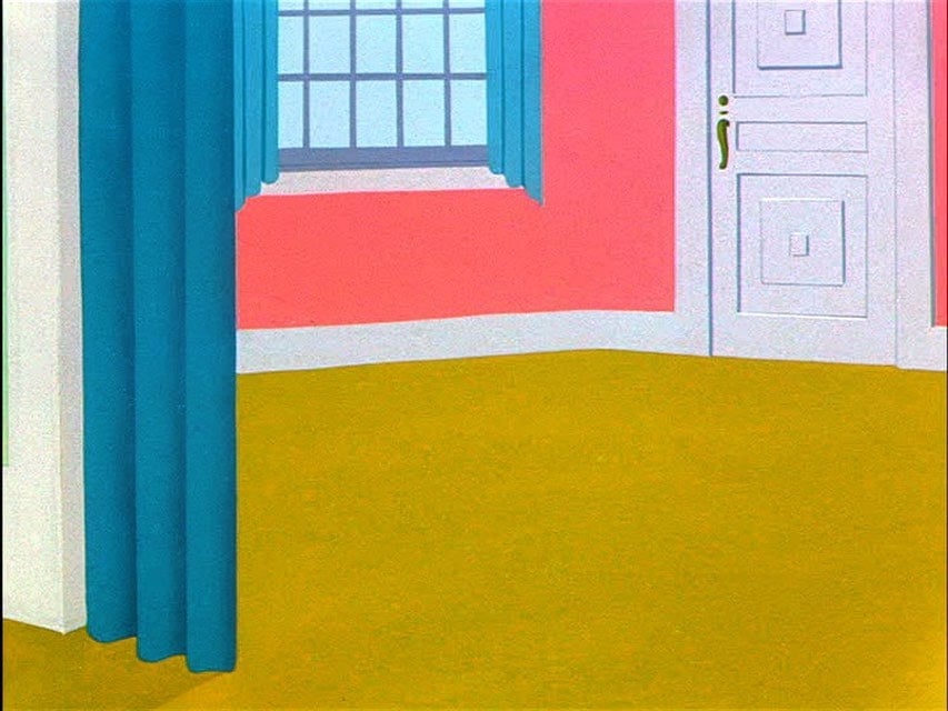 a background from a Looney Tunes cartoon with the characters removed