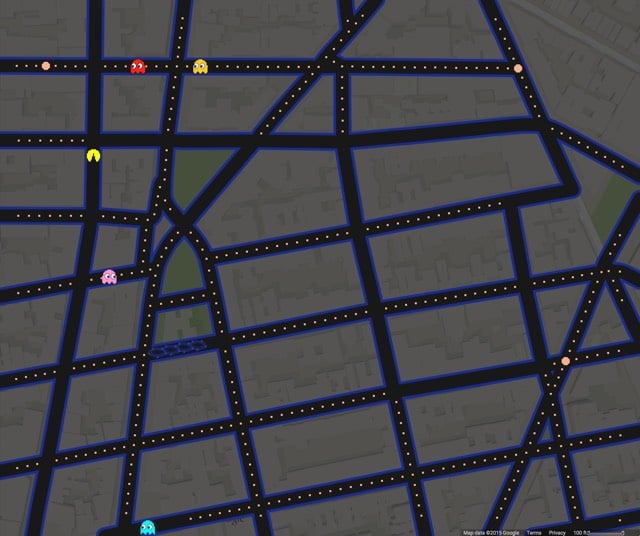 Pac-Man Google Maps