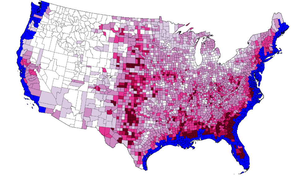 PLOS, modeling migration patterns in the USA under sea level rise