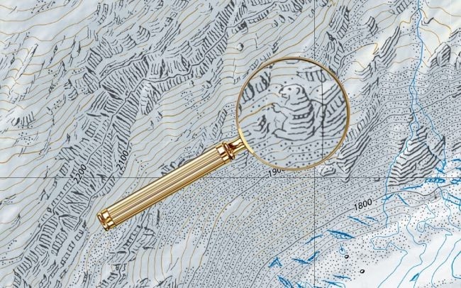 Hidden drawing in a Swiss map