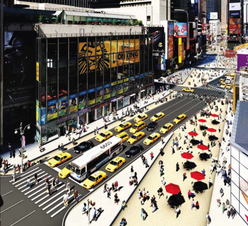 Times Square with Broadway closed