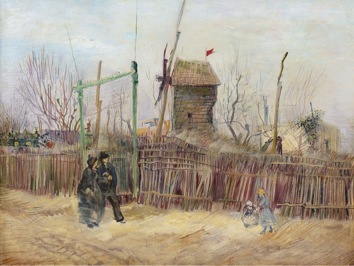 painting by Vincent van Gogh of Montmartre