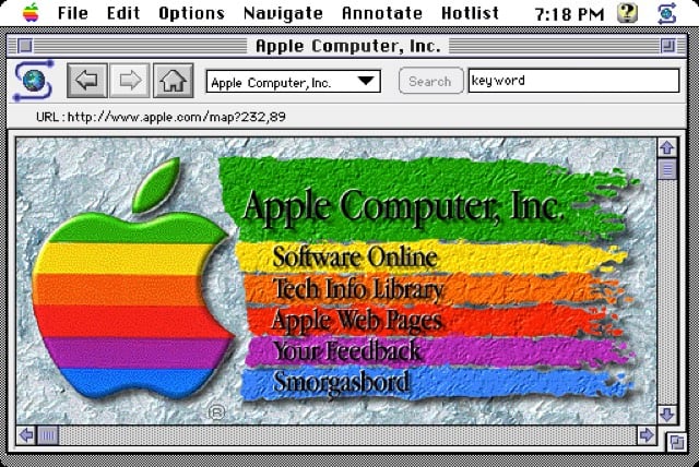 Apple early homepage