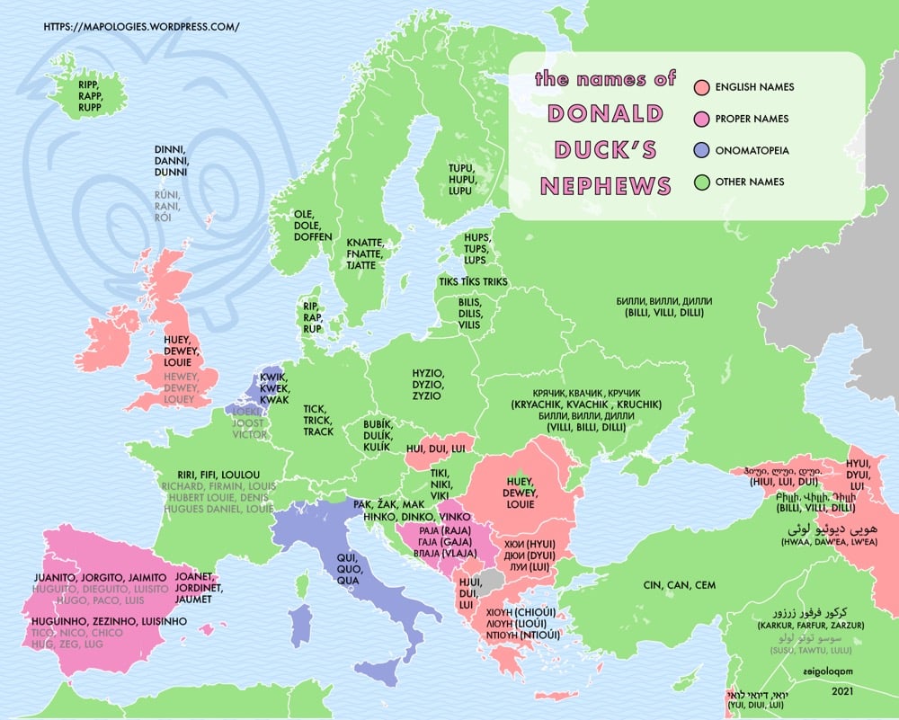 Donald Duck Nephews Map