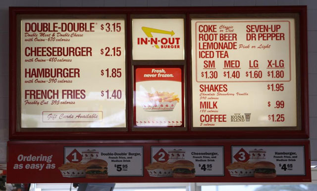 In N Out Menu