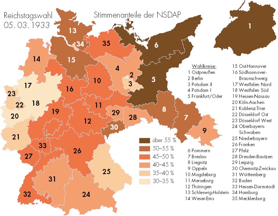 Nazi Support Map 1933