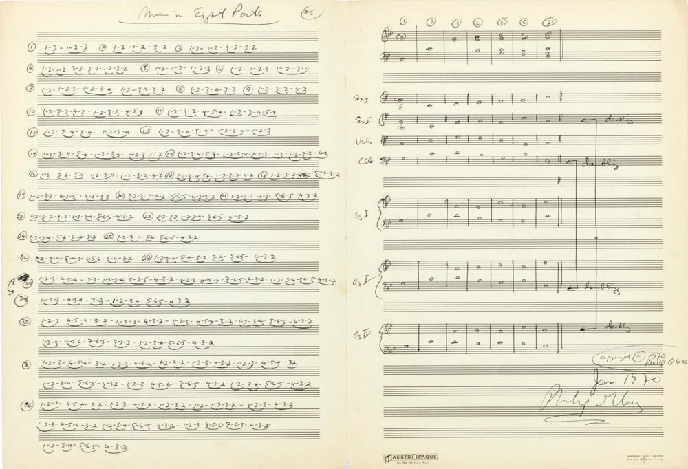 Philip Glass: Music In Eight Parts score