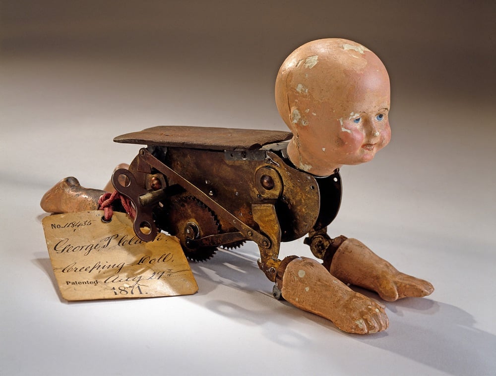 a mechanical crawling baby