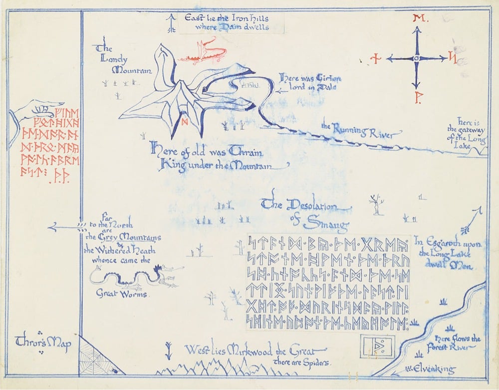 map by J.R.R. Tolkien from The Hobbit